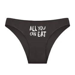 ALL YOU CAN EAT Letters Print Underwear for Women Girls Underpants Lady Cotton Panties Sexy Skin-friendly Panty Lingerie Women