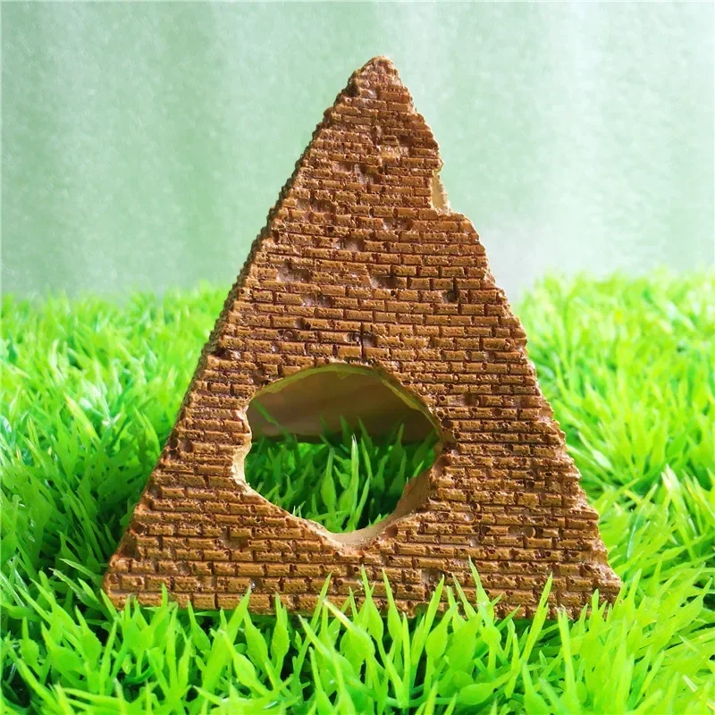 Resin Cheese Pyramid Rockery Hiding Cave Fish House Shrimp Nest Aquarium Fish Tank Ornament Landscaping Decoration