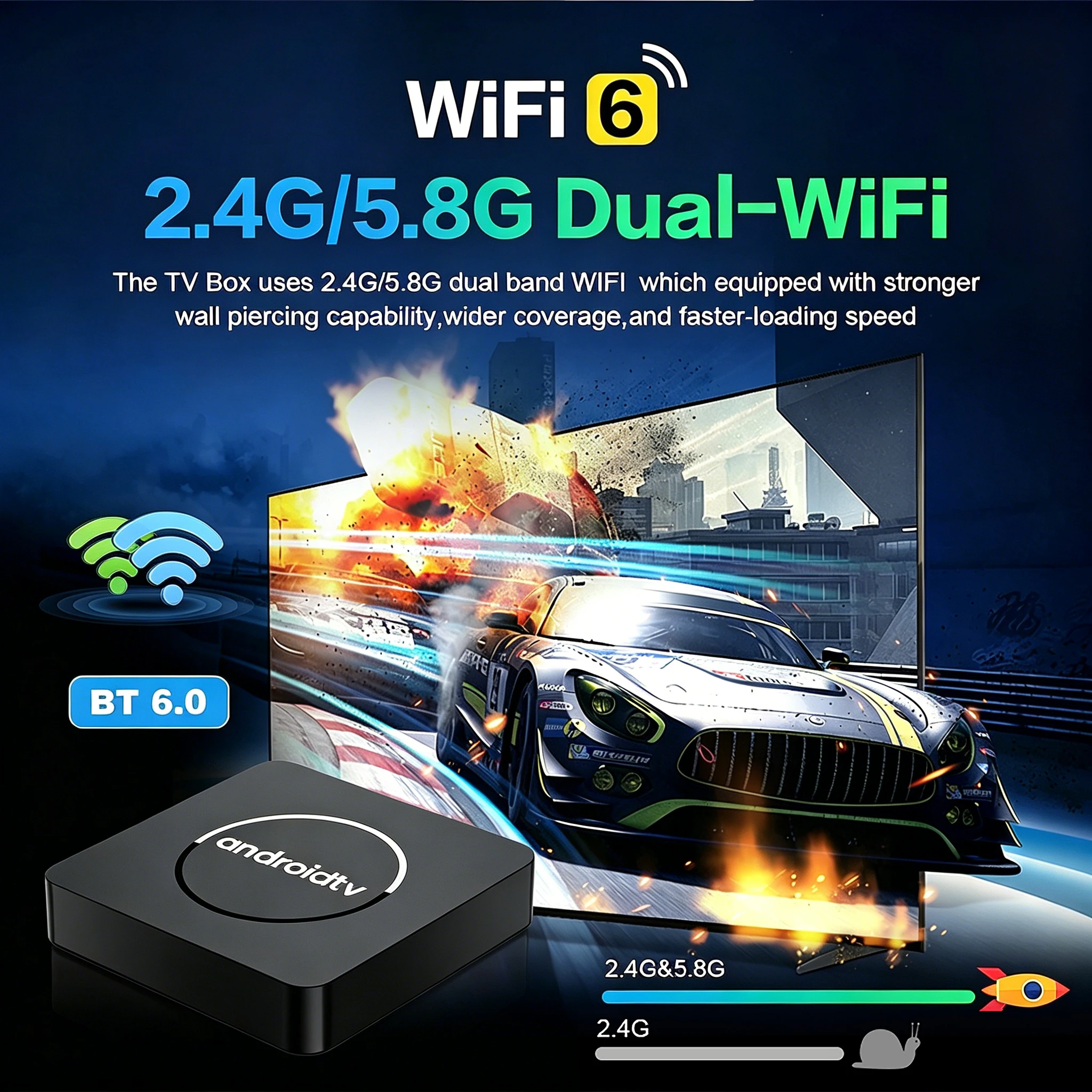 Smart Q10 8K Media Player TV Box Android16 Google Voice Assistant Allwinner H313 Storage Dual WiFi Bluetooth 6.0 TV Box 2026