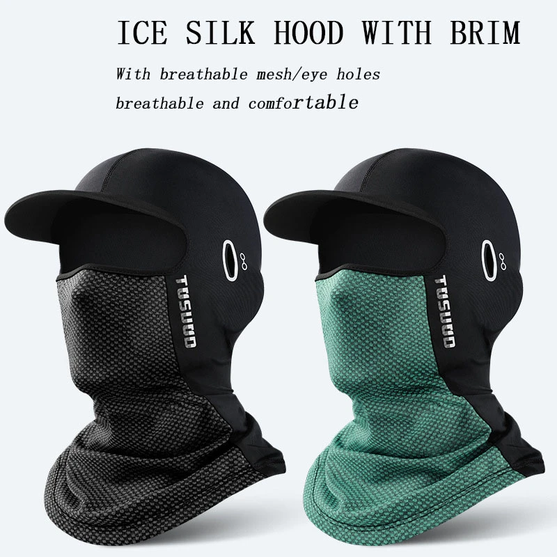 

Ice Silk Balaclava with Brim, Breathable UV Protection Cycling Cap for Men Women Outdoor Fishing Hiking