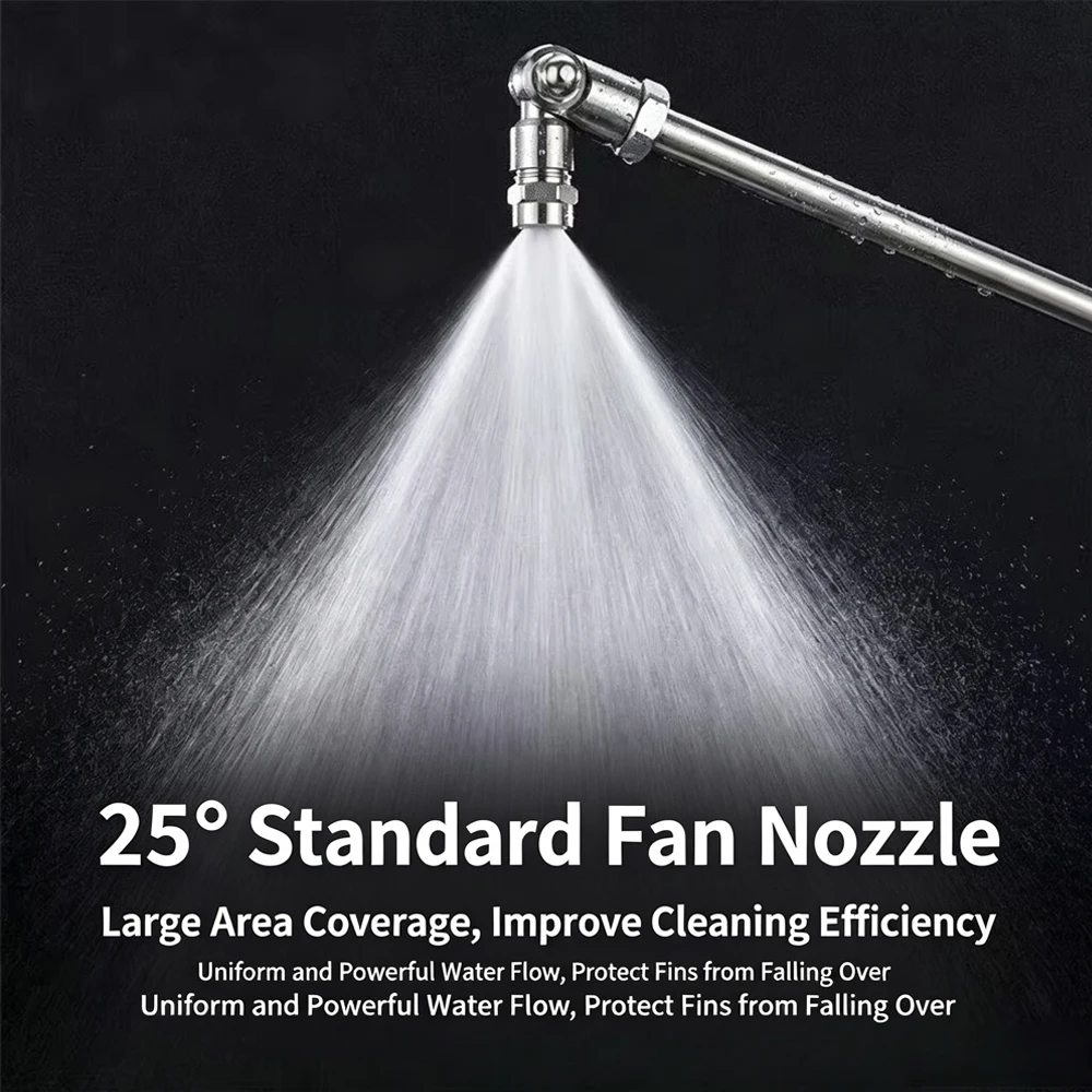 High Pressure Washing Gun 360° Swivel AC Cleaning Wand Car Wash Spray Nozzle Extension Pole Auto Underbody Cleaning Spray Tool