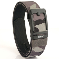 TUSHI Brand 3.8 Wide Thickened gun hanging double-layer nylon cloth belt versatile outdoor tactical automatic buckle men's belt