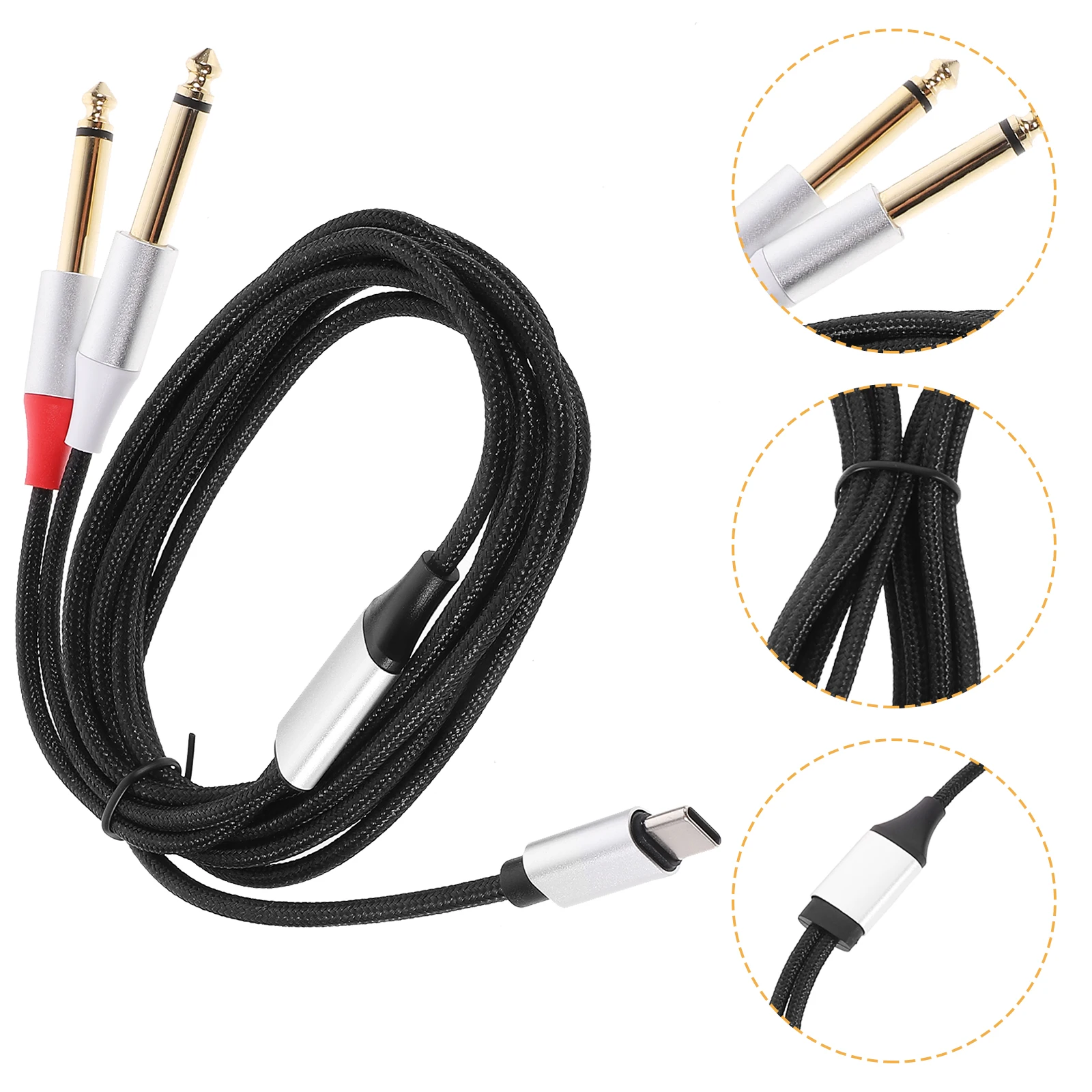 

Audio Converter Type-C to Cable Equipment Adapter Conversion Line Black Metal Shell