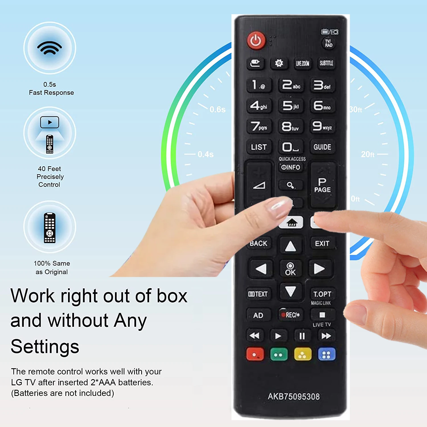 Universal TV Remote Control AKB75095308 For   All LG LCD LED HDTV 3D Smart TV Models