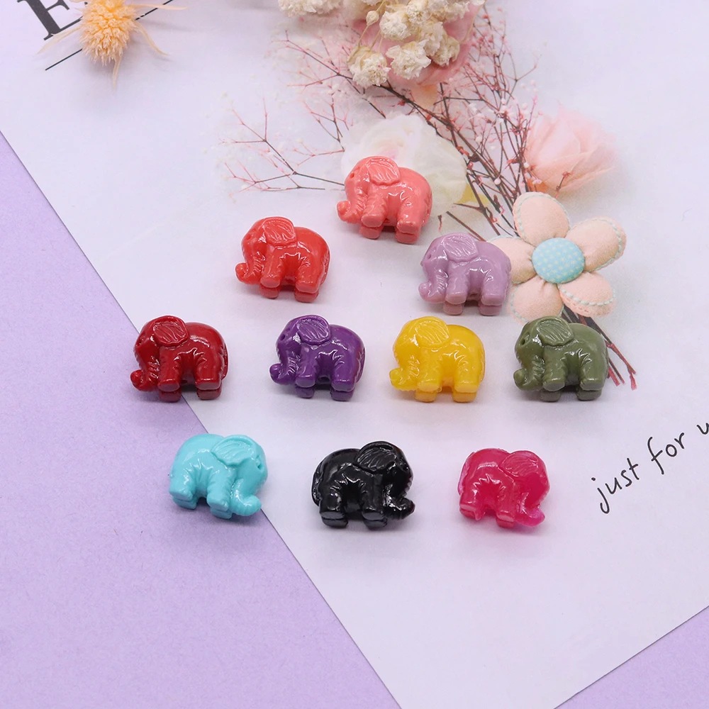 10 Uds Mini elefante Coral cuentas teñido Natural mar bambú espaciado cuentas sueltas DIY collar pulsera accesorios para hacer joyería