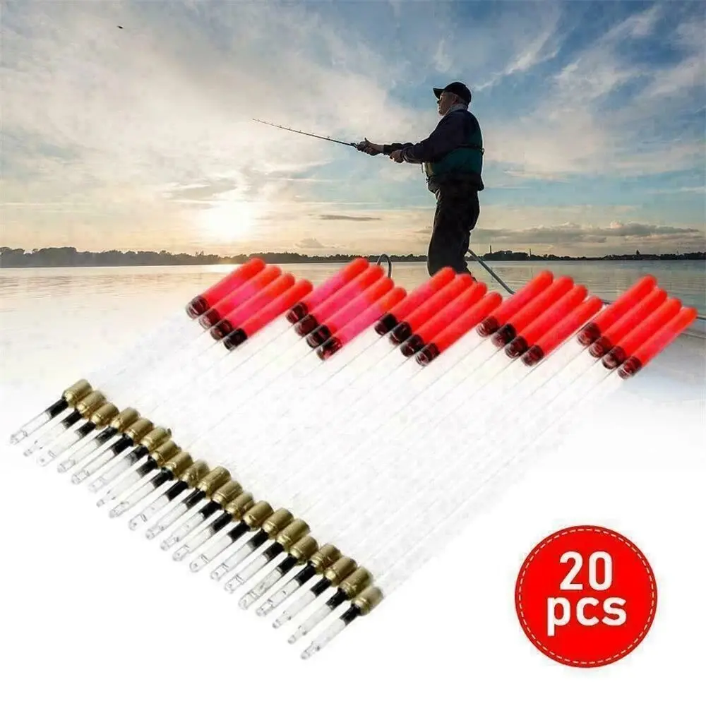 20 pz Super Galleggiabilità Galleggiante Da Pesca Buona Stabilità Sensibilità Stelo Galleggiante Durevole Visibilità Tubi Galleggianti Kit Lago Pesca