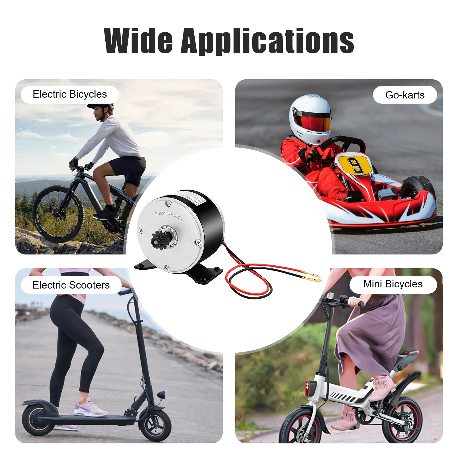 24V DC 250W 2750 RPM Electric Scooter Mini Bicycle Motor