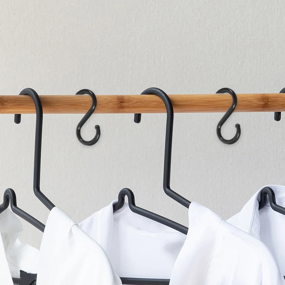 

50pcs Strong Sturdy Closet Clothes Hanger Storage Organizer Home Hooks Anti-Slip Plastic Hanger Hook For Coats Hats