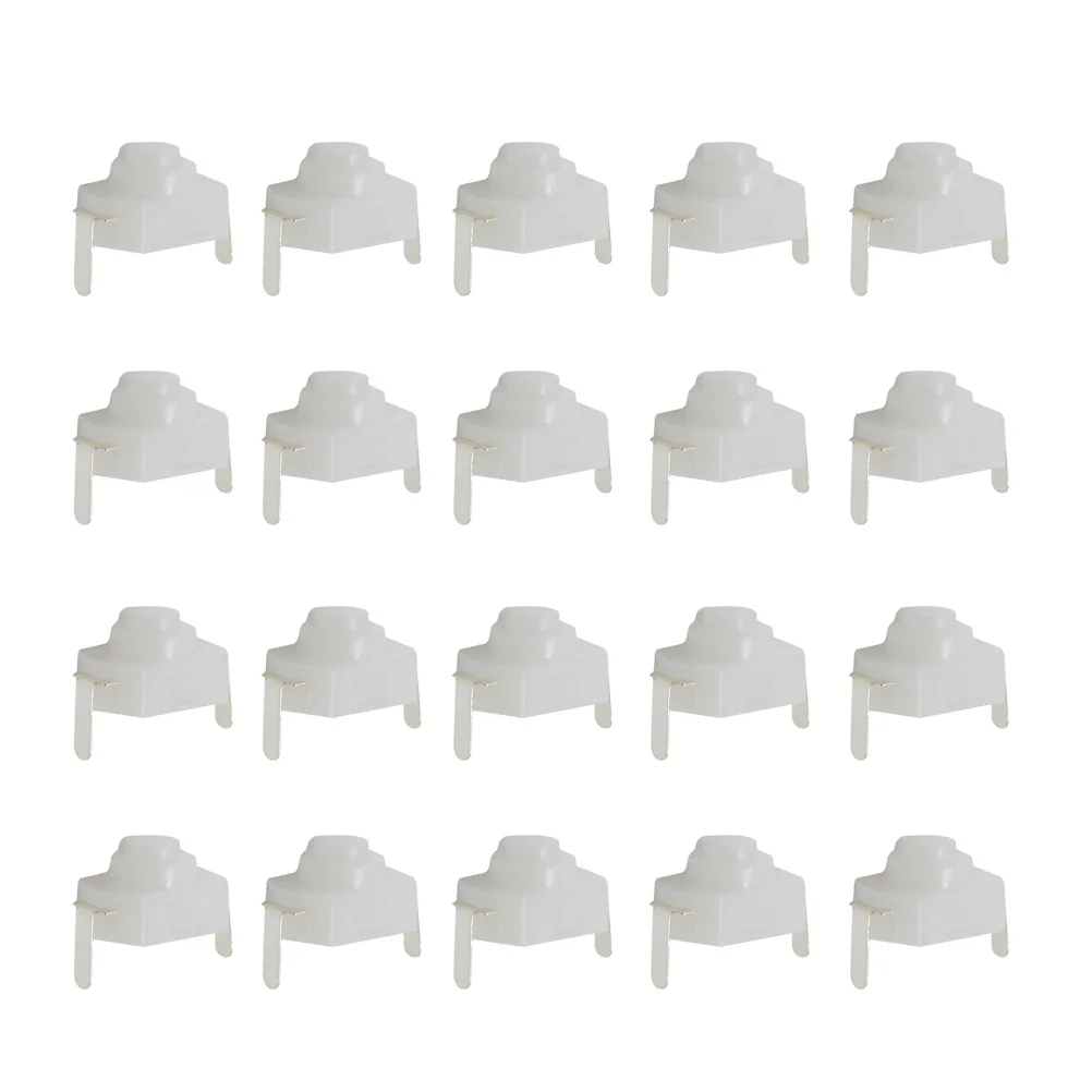 

20pcs Durable Button Practical Replacement On-off Accessory for Electric Torch LED Flashlight (1208 Curved Feet White)