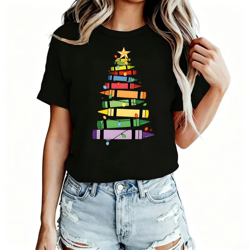 Ts Like Stars and Pencils Women's T-Shirt 100% Cotton Funny Graphic Short Sleeve Tee Novelty Shirt Casual Crew Neck Top S-5Xl