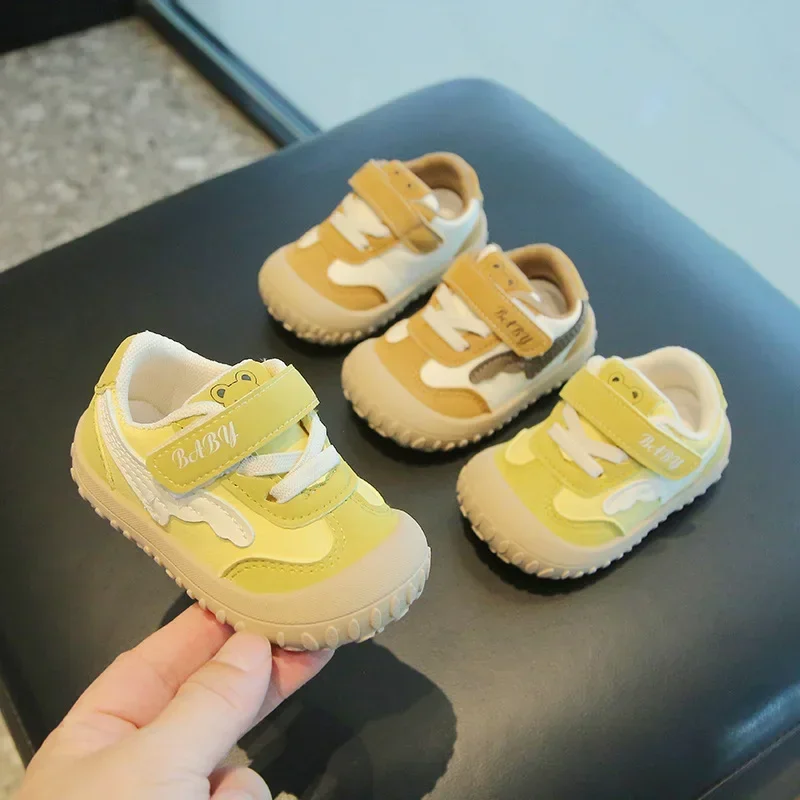 2026 New Children Leather Sneakers Baby Quality Casual Shoes Boys Anti-slip Sport Shoes Girls Candy Color School Shoes
