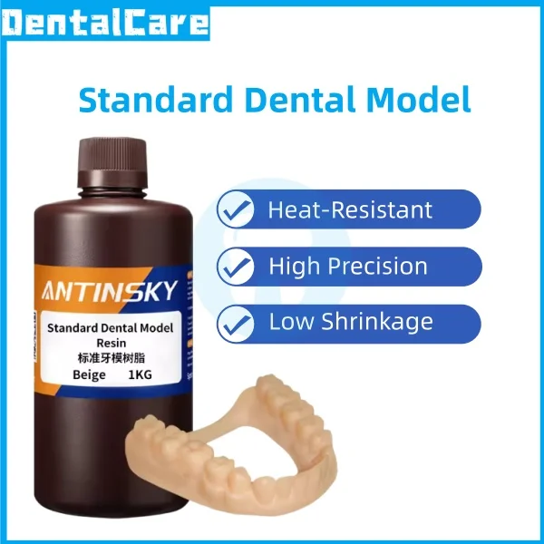 Antinsky Standard Dental Model Resin 405nm1KG for HeyGears/Phrozen LCD 3D Printer Heat Resistant 3D Dental Resin
