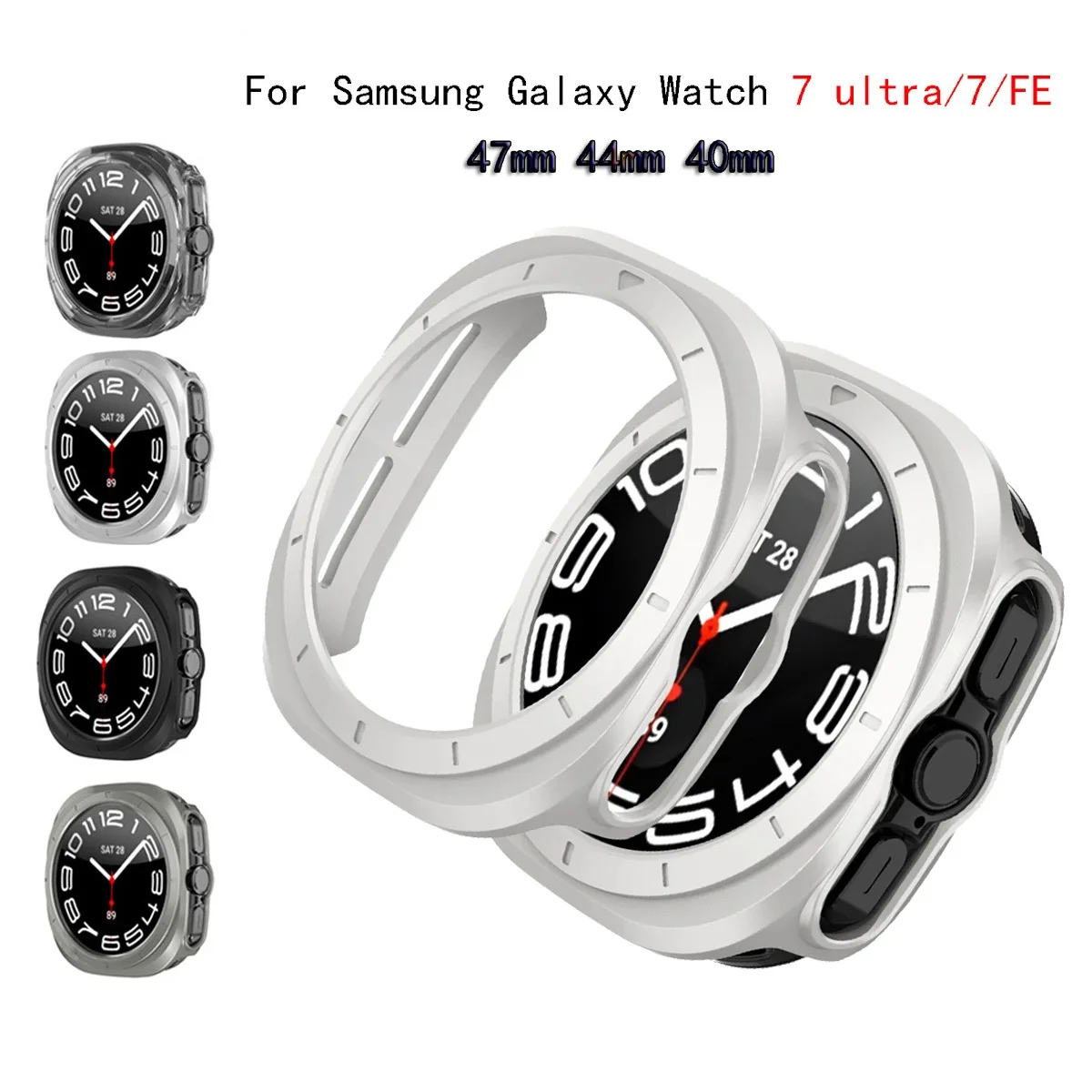 PC Hollow Case for Samsung Galaxy Watch 7 Ultra 47mm Accessories Frame Protective Hard Bumper galaxy Watch 7 FE 40mm 44mm Cover