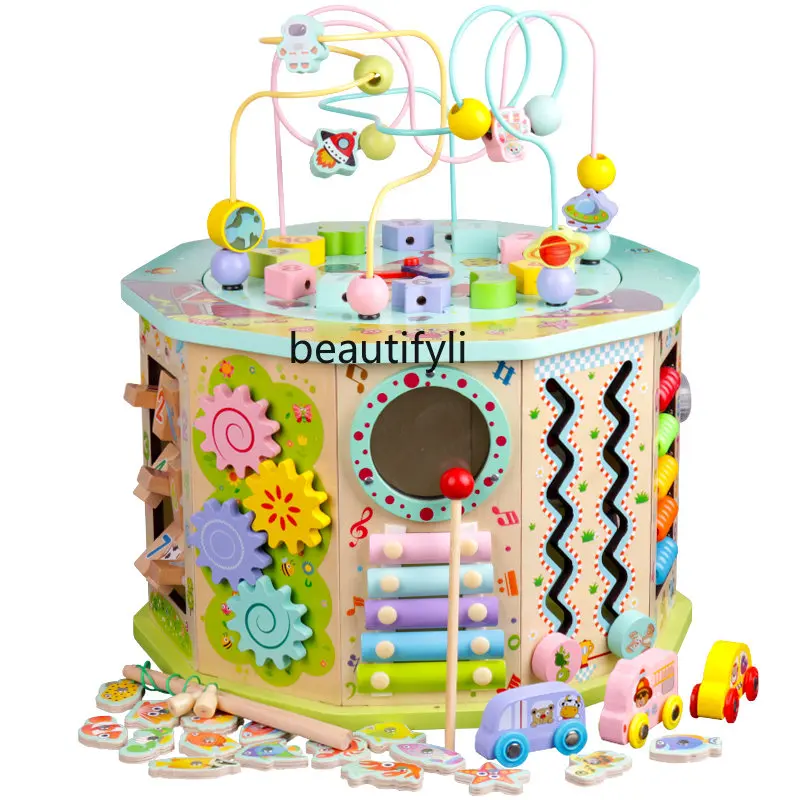 yj Multi-Functional Bead-Stringing Toy Treasure Chest Intelligence and Brain-Boosting Treasure Chest