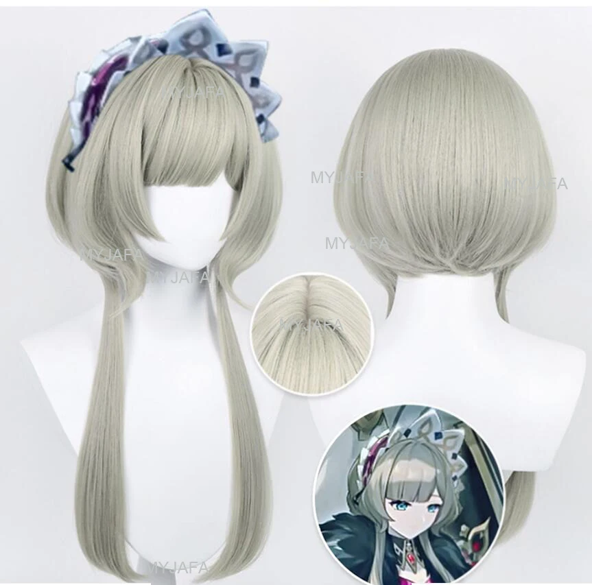 High Quality Game Impact Fatui Cosplay Wig Sandrone Marionette Heat Resistant Synthetic Hair Anime Wigs + Wig Cap