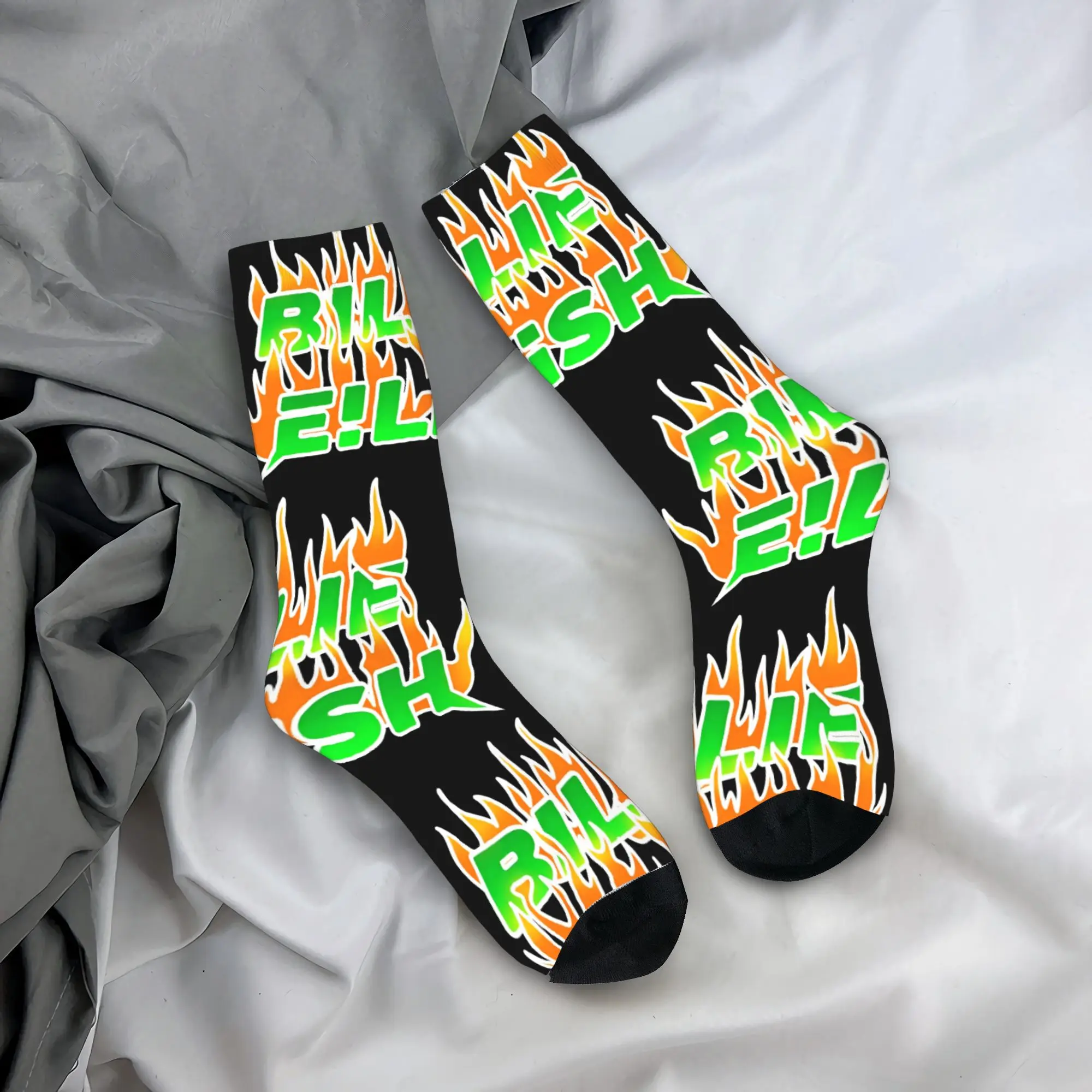 

Men's Socks Anti-Slip Soft Breathable Socks B–billies –blohsh Blue Eilishes Autumn Fashion Pattern Running Socks