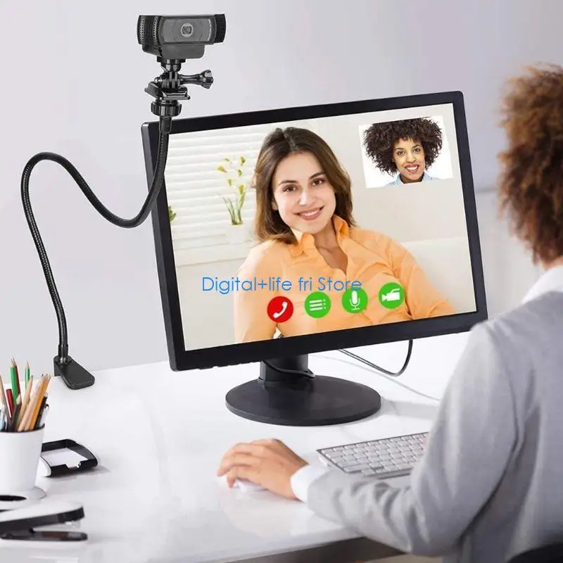 E06D Webcam Mount - Flexible Desk Stand Clamp Gooseneck Stand for  Webcam