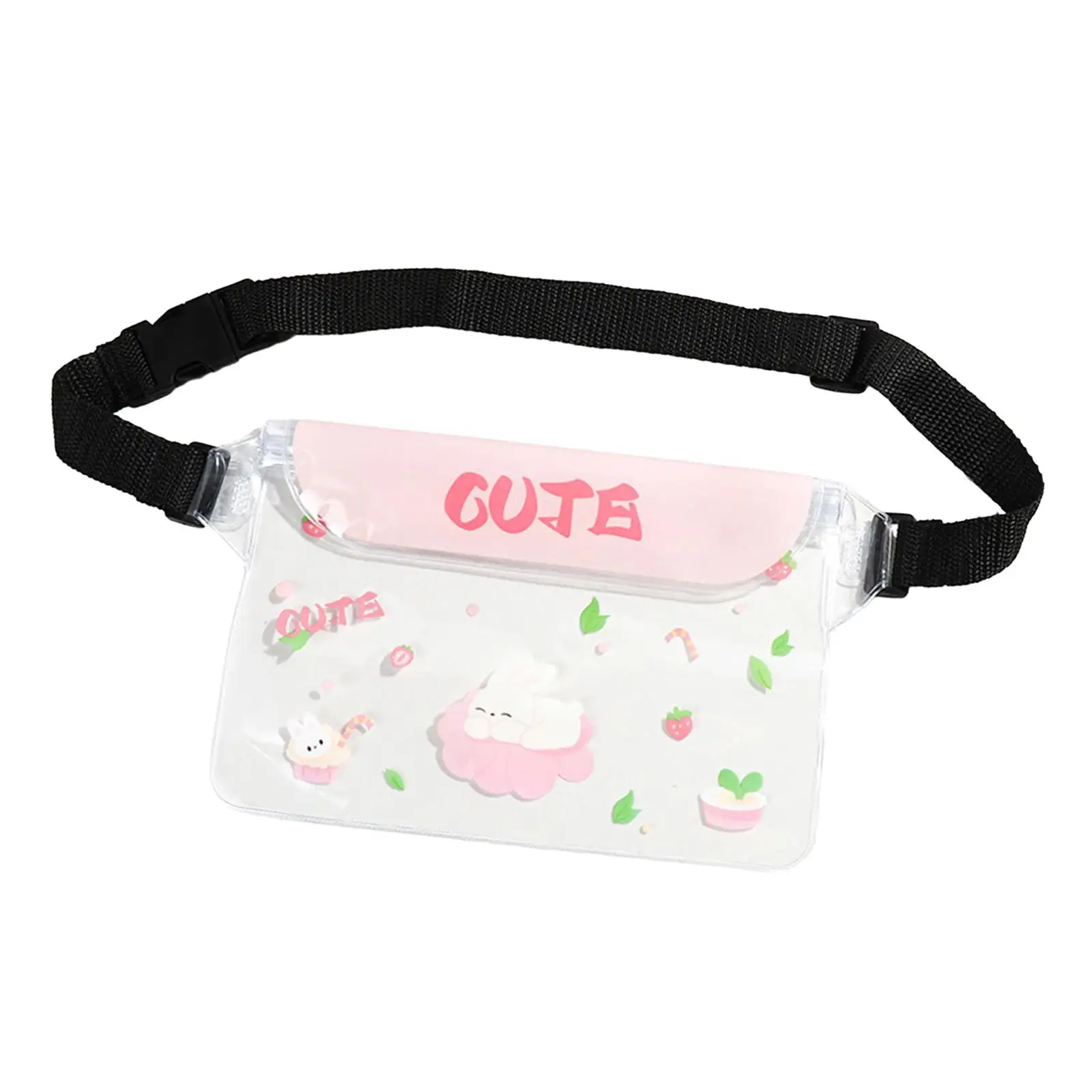 Waterproof Fanny Pack with Adjustable Strap Portable Clear Waist Bag for Travel