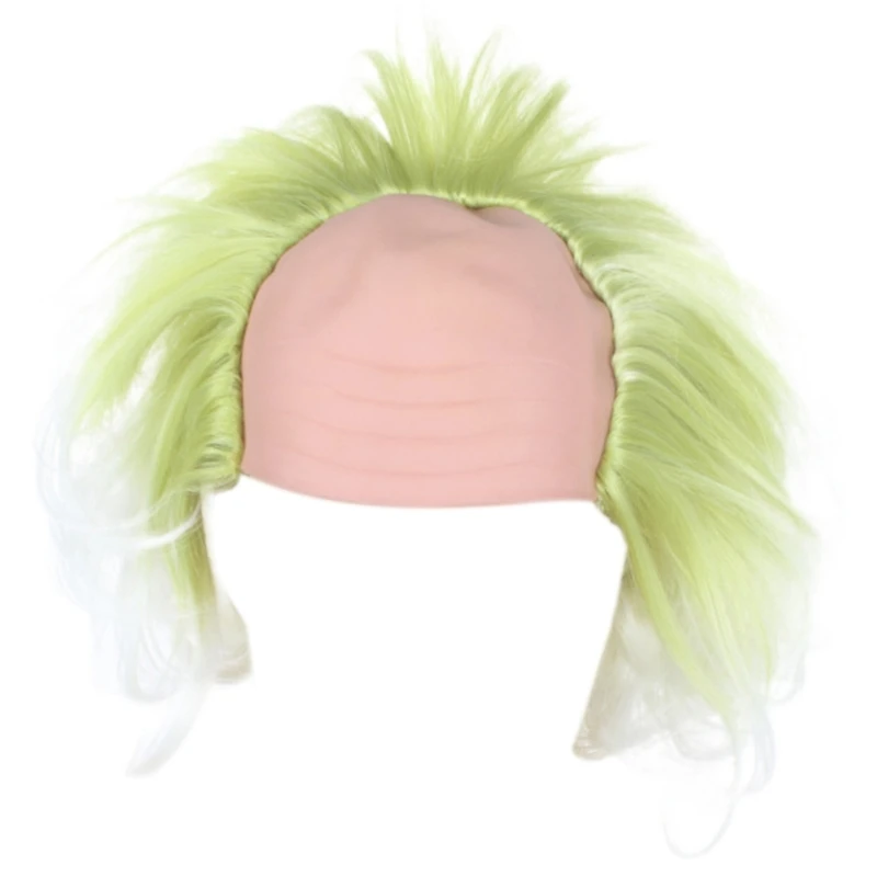 652f شعر مستعار أخضر مع أصلع أصلع أصلع مجعد البصلح الباروكي Cosplay Party Party