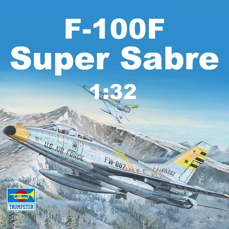 

Trumpeter Plastic Assembled Aircraft Model Kit 02246 North American F-100F Super Sabre Fighter 1/32 Scale