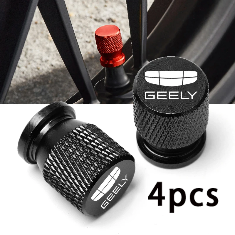 For Geely Atlas Coolray Emgrand EC7 EC8 X7 EX7 CK2 Car Wheel Tire Valve Caps Tyre Stem Covers Airdust Waterproof Car Accessories