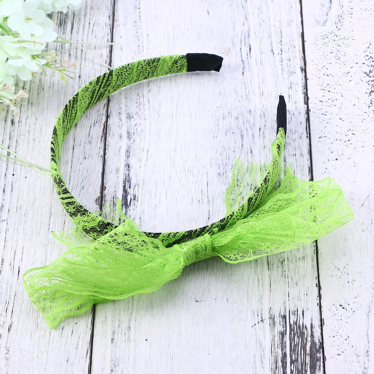 Ensemble d'accessoires de Costume des années 80, bandeau en dentelle, gants en résille sans doigts, boucles d'oreilles néon, collier, série vert clair pour fête