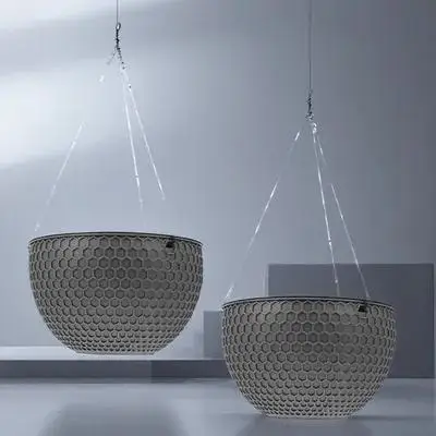 

2pcs Plastic Hanging Flowerpot Round Wall Mounted Planter for Succulents Compact Durable Indoor Garden Balcony