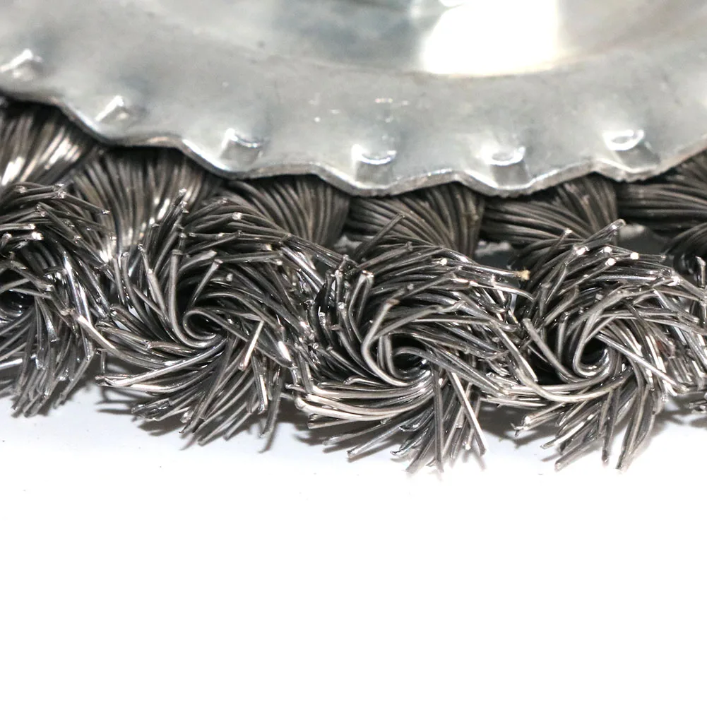 115*16mm Wire Wheel Brush Twist-Knotted for Angle Grinder Steel Wire & Alloy Metals Twisted & Crimped Wire Brush