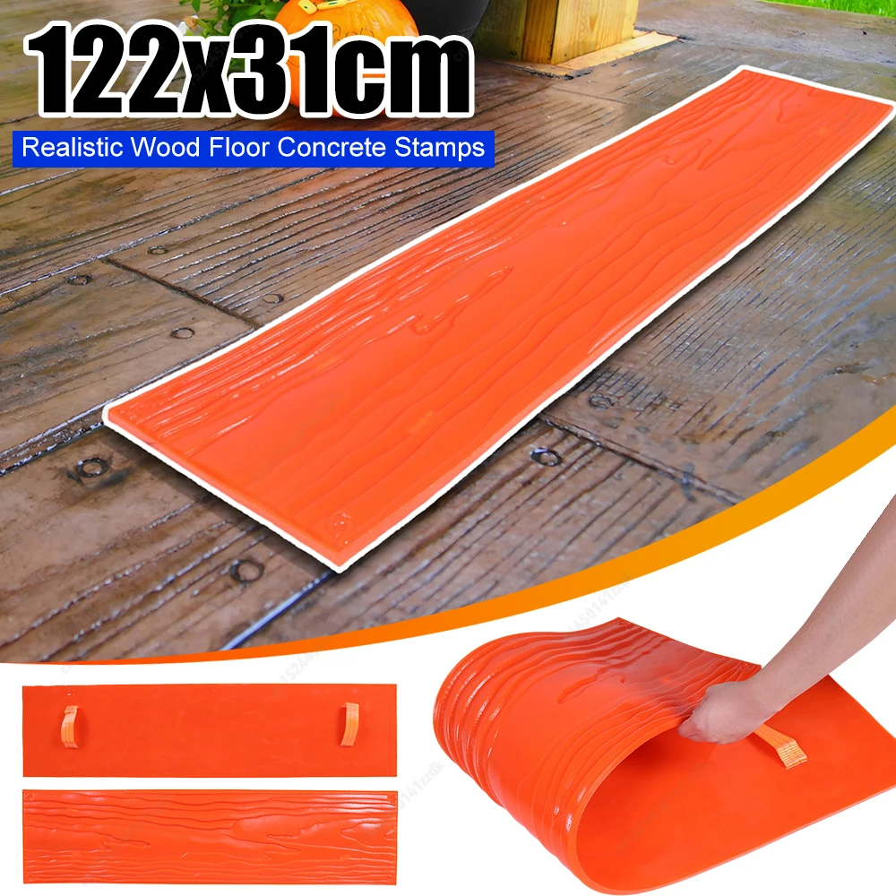 122x31 سنتيمتر نسيج الخشب طوابع الخرسانة قوالب أرضية خشبية الملمس ملمس الخرسانة حصيرة للأرضيات الداخلية/الخارجية شكل المناظر الطبيعية