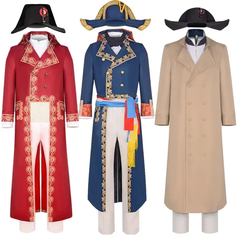 2023 Film Napoleon Bonaparte Kostüm Französischer Kaiser Cosplay Militäruniform Kompletter Anzug Halloween Rollenspiel Party für Herren
