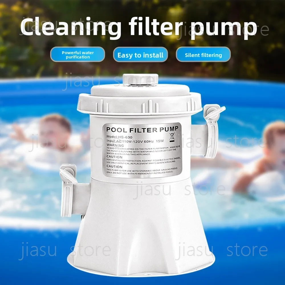 

Electric Pool Filter Pump 300GPH Flow Rate with 1 Cartridge Filter Element for Above Ground Pool