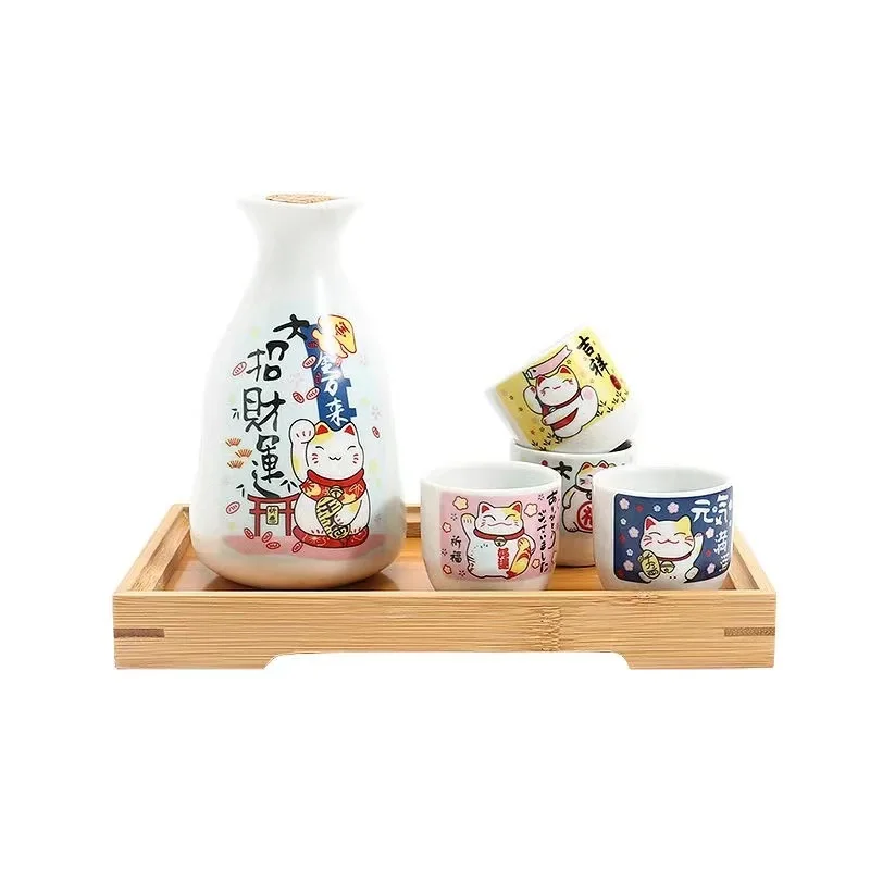 Traditional Japanese Sake Cup,Ceramic Sake Set,Sake Gifts,Hand Painted Design Porcelain Pottery Ceramic Cups Crafts Wine Glasses