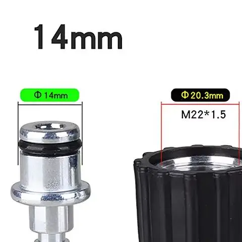 High Pressure Washer Hose Insert Fittings D14 D15mm Ring Nut M22 Car Washer Water Cleaning Hose Pipe Fitting Twist Connector