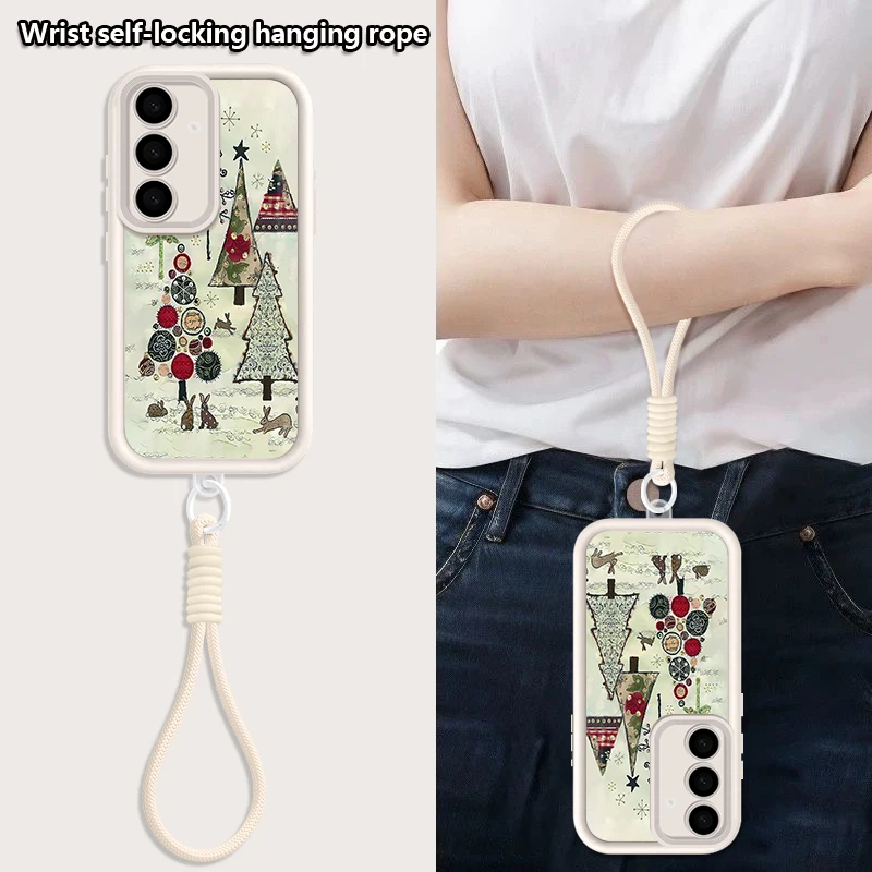 اللوحة شجرة عيد الميلاد الحبل الحال بالنسبة لسامسونج S25 حافة S24 الترا S23 S22 S21 FE A17 A54 A15 A35 A55 A16 A26 A36 A56 5G كابا