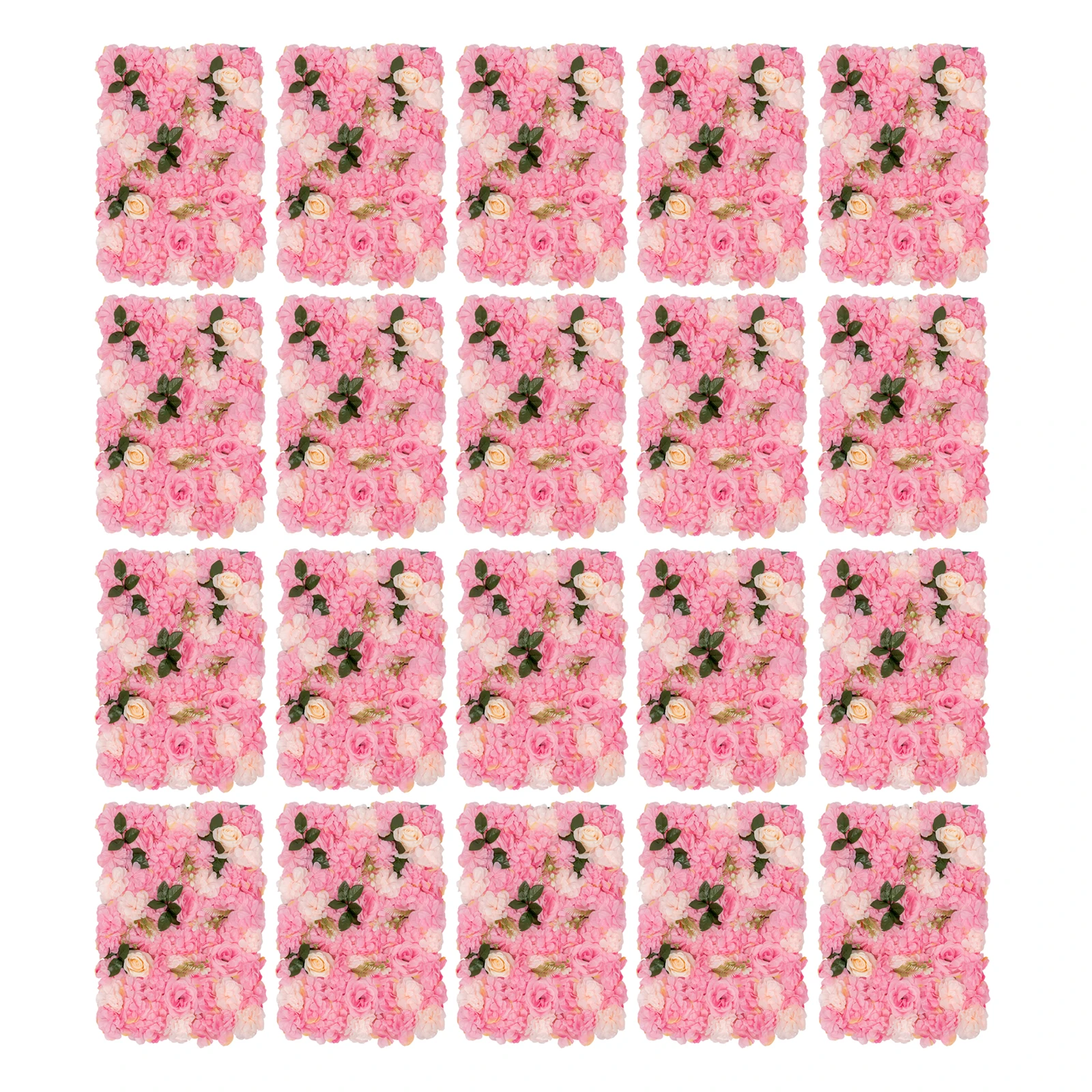 20 Pieces of Plant Flower Walls, Deep Pink, Beautiful Roses with Water Plants