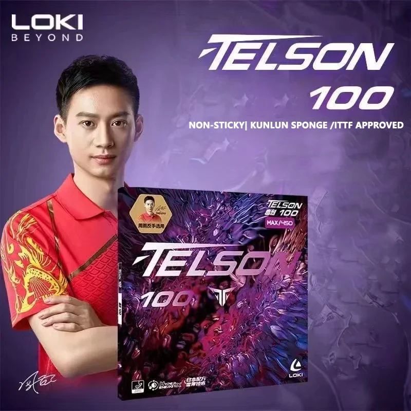 기존 LOKI TELSON 100 탁구 고무 미끈한 일본식 탁구 고무 시트 (사전 조정된 Kunlun 스폰지 포함)