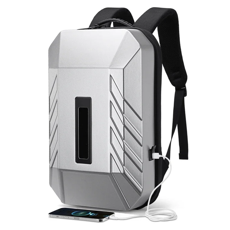 Mochila De Negocios multifunción para hombre, bolsa de ordenador portátil de carcasa dura, Led inteligente, carga USB, antirrobo, resistente al agua