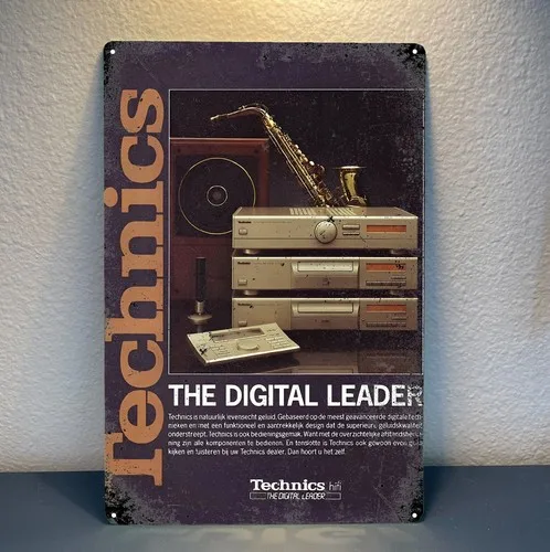 Technics Vintage Audiophile Hi-Fi Speakers Metal Poster - Tin Sign