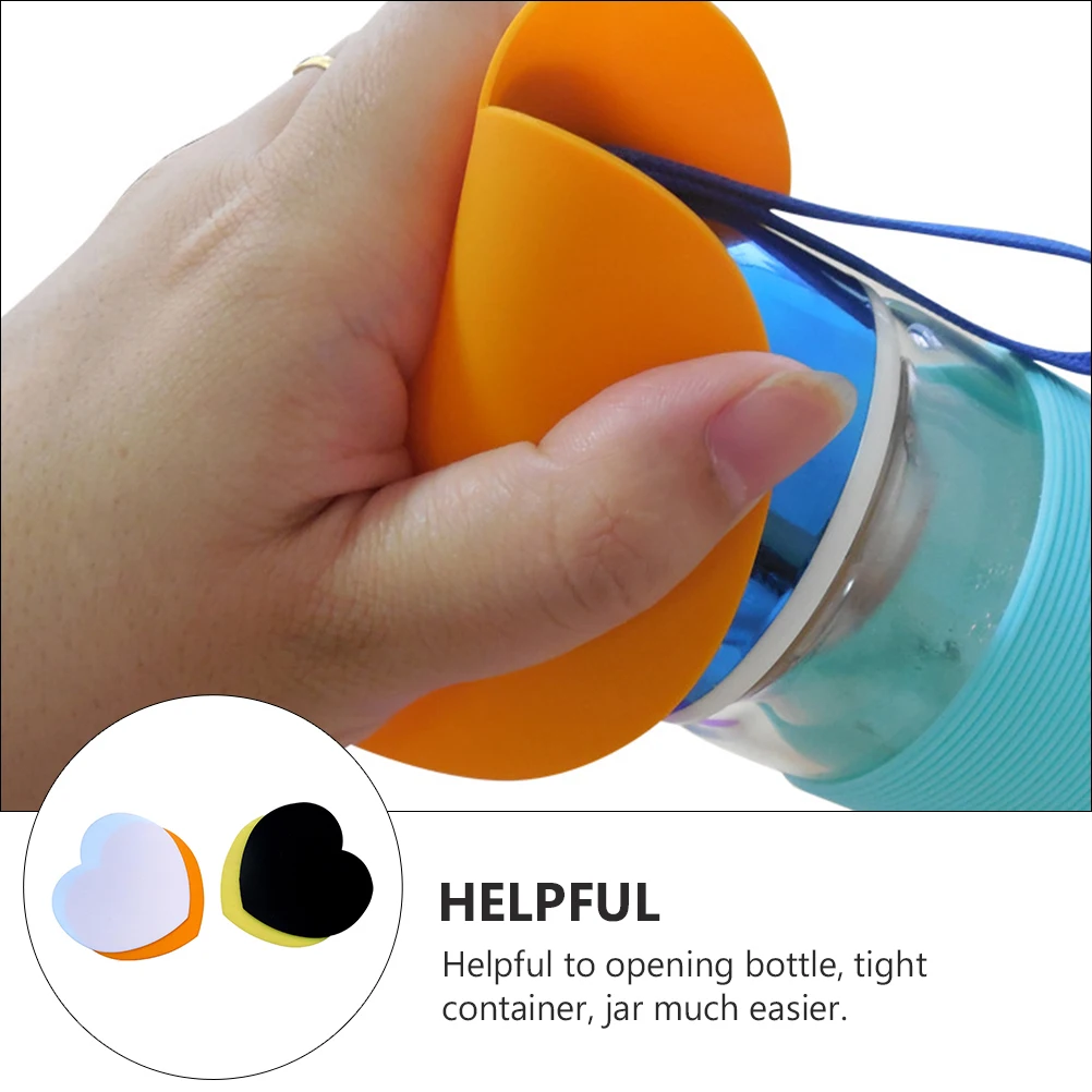 

4PCS Silicone Cup Coasters Heart Shaped Bottle Opener Pads Multi Color Reusable Heat Resistant Non Slip Mats Kitchen Bar