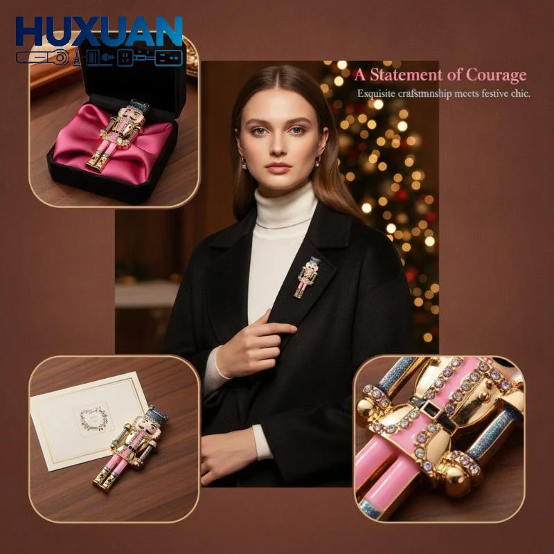 Nutcracker Themed Enamel Brooch 1Pcs Unisex Trendy Jewelry for Women Christmas Party Daily Wear Gift