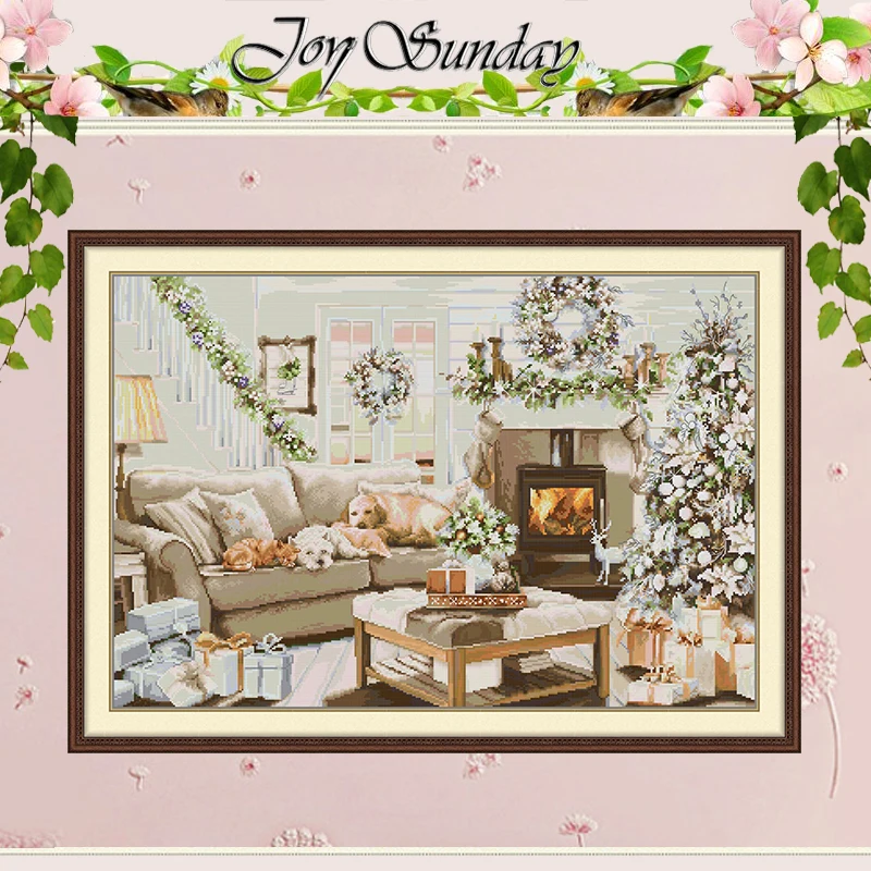 

White Christmas in My Dreams Patterns Counted Cross Stitch Set DIY 11CT 14CT 16CT Stamped Cross-stitch Kit Embroidery Needlework
