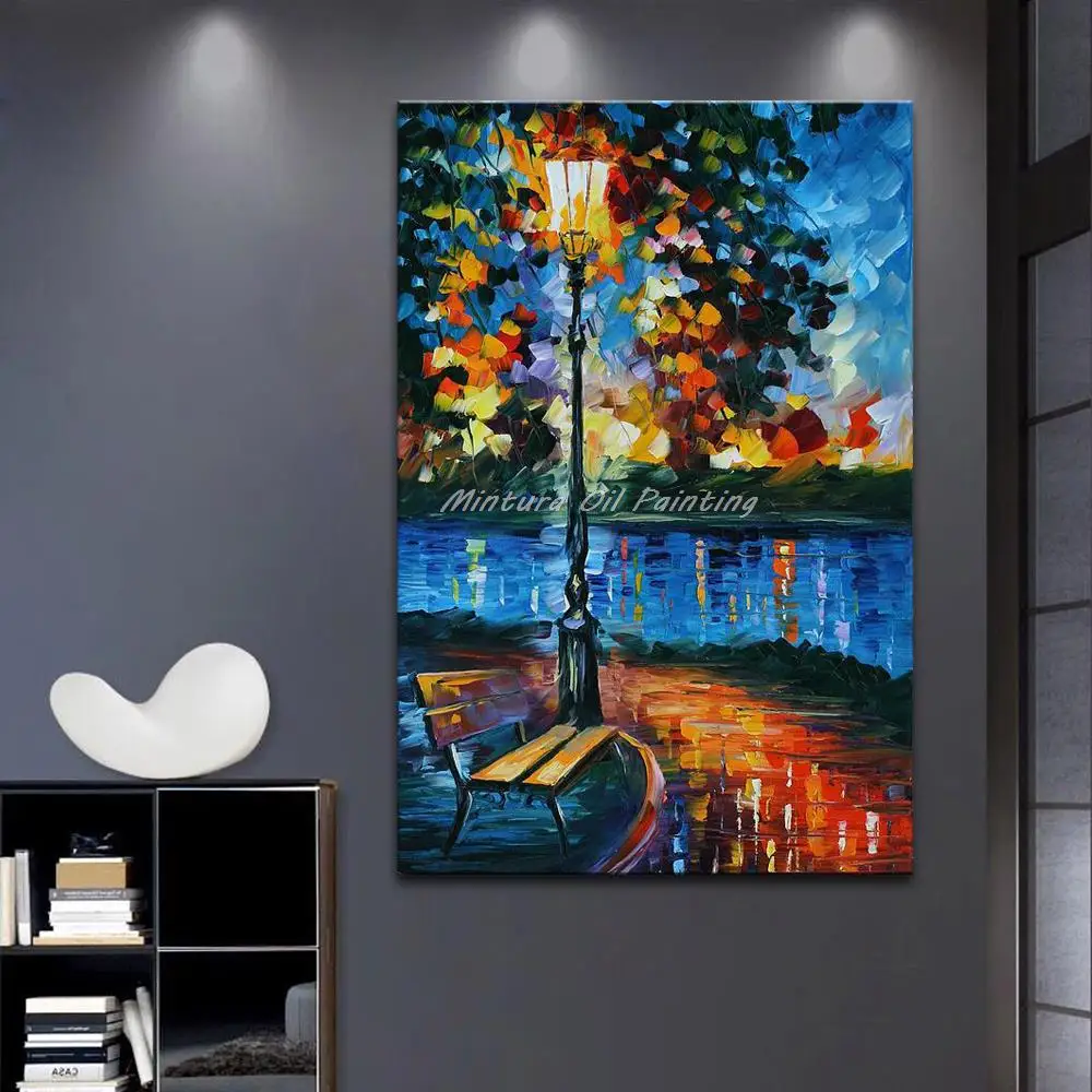 Large Handpainted Knife Landscape Oil Painting On Canvas,Modern Abstract Poster,Wall Art Picture For Living Room Home Decoration