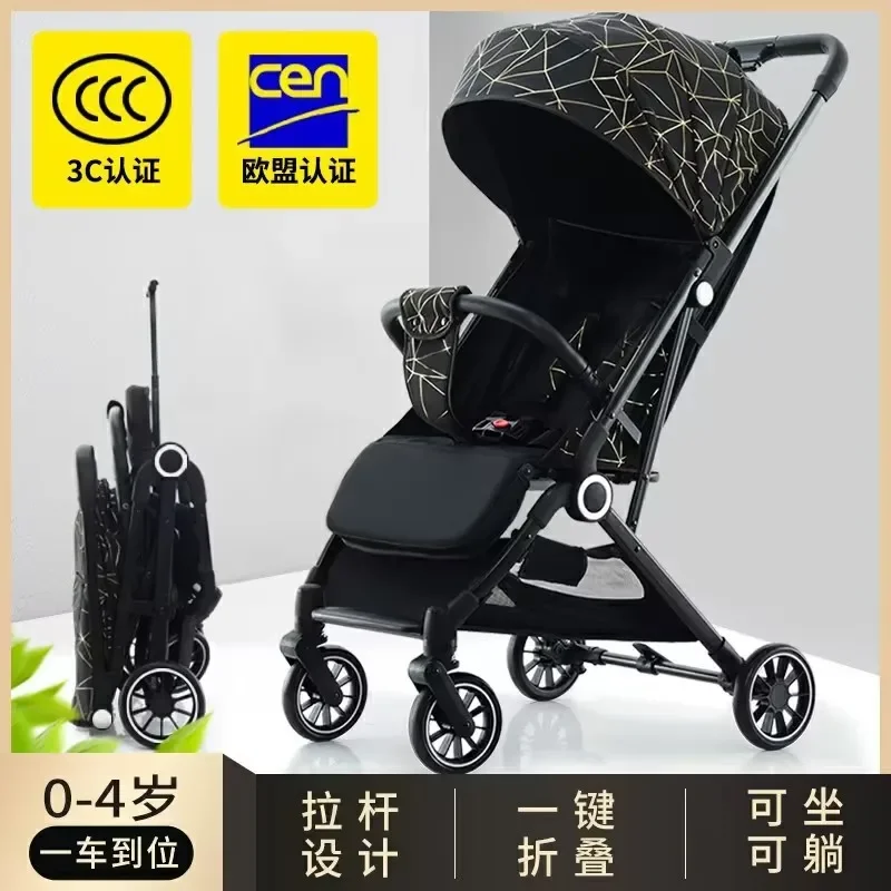 

Wholesale High Landscape Baby Strollers Can Sit Lie Down Lightweight Foldable Baby Shock-absorbing Children's Strollers Bb