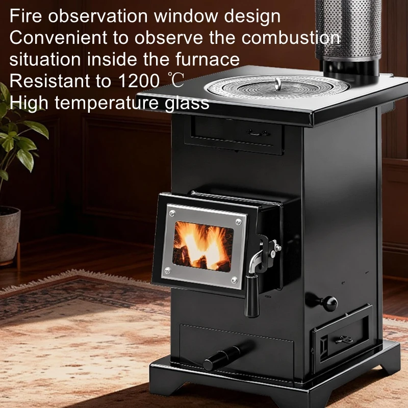 Firewood heating stove, indoor smokeless in winter, dual-purpose heating stove with wood and coal, oven, coal stove