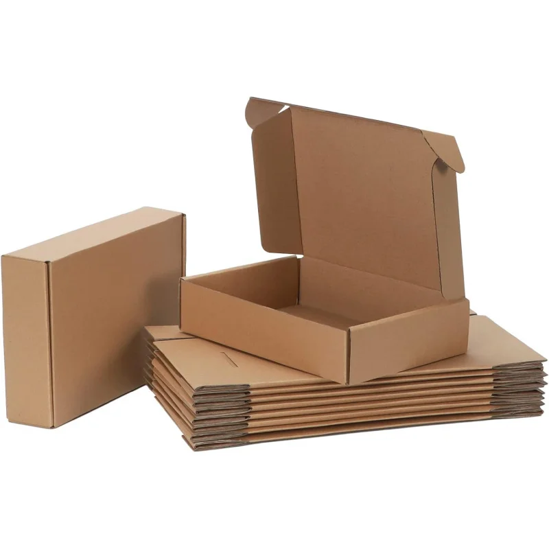 9x6x2 Boxes Set of 20, Brown Corrugated Cardboard Literature Mailer Box Packaging, Mailing, Business