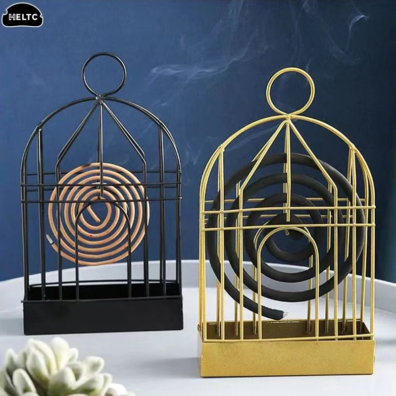 

1PC Birdcage Mosquito Coil Holder NordicStyle IronArt Mosquito Coil Holder Incense Shelf Home Mosquito Repeller Holder Ornament