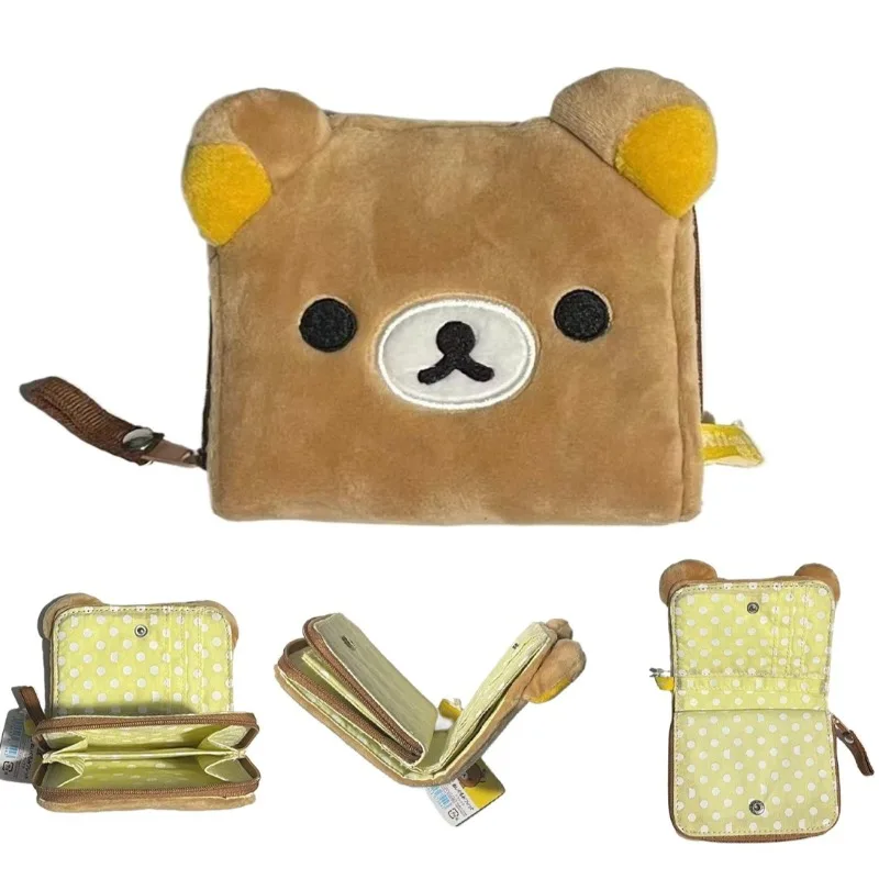 

Rilakkuma Wallet Card Holder Cartoon Cute Bear Figure Short Bank and Credit Card Change Coin Multilayer Storage Bag Commute Gift