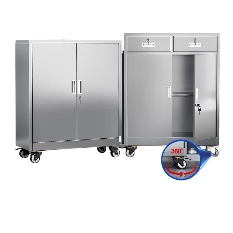 

Thickened 304 Stainless Steel File Cabinet Balcony Locker Household Tool Cabinet Bedroom Storage Low Cabinet with Lock