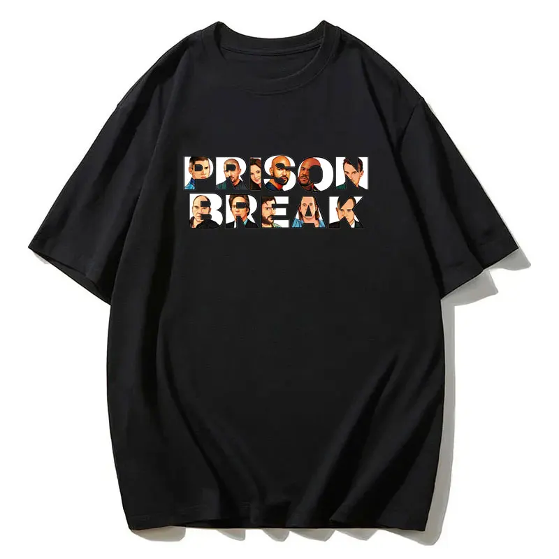 Vintage Michael Scofield Shirt Prison Break Streetwear Tv Series Y2k Aesthetic Clothing T-shirt Harajuku Top Short Sleeve Men