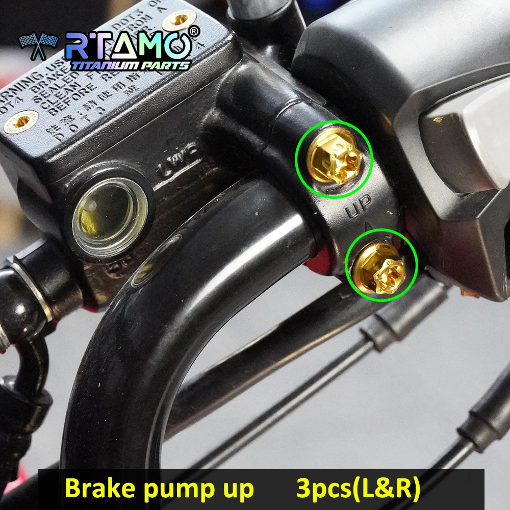 RTAMO Gr5 Titanium Motorbike Bolt Brake Pump Mirror Bolt Oil Cap Battery Cover Front Cover Screw fit for Honda Cross Cub CC110